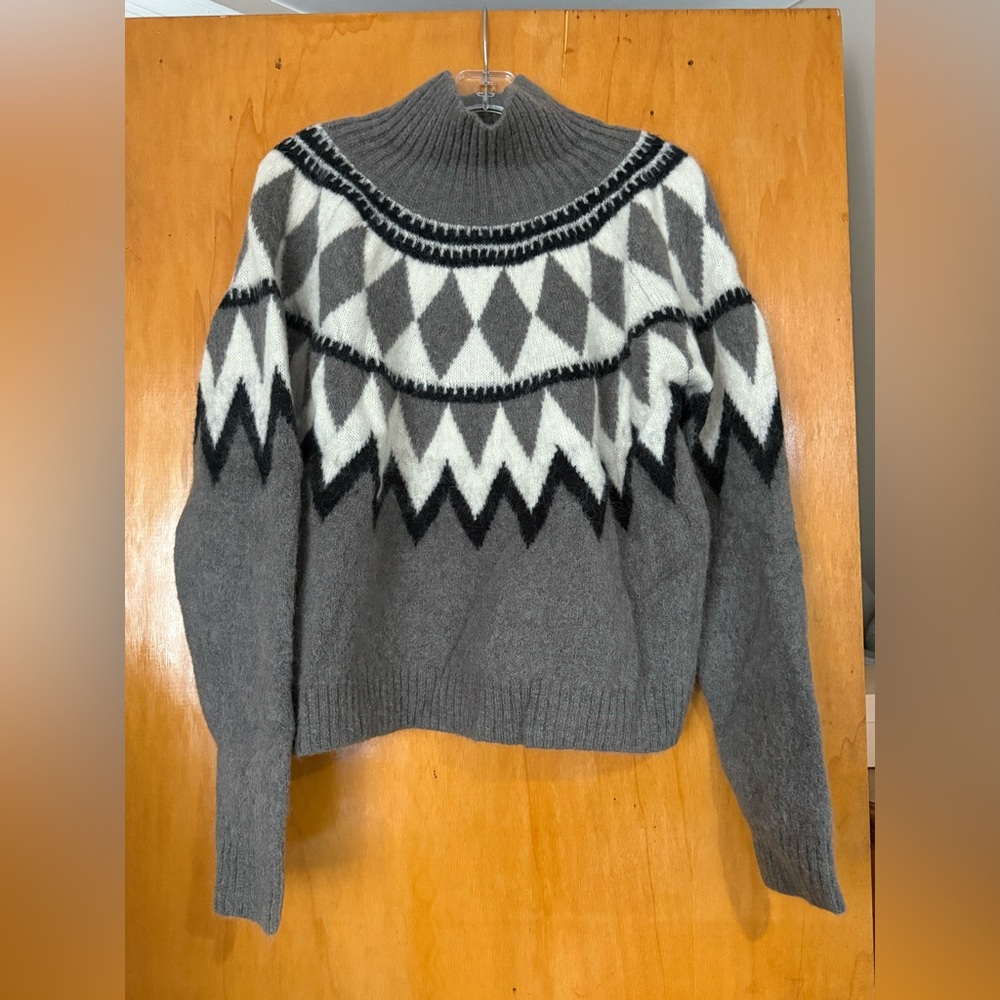 All Saints Tura Funnel Neck Relaxed Fit Sweater in Eiffel Grey! - Picture 2 of 9